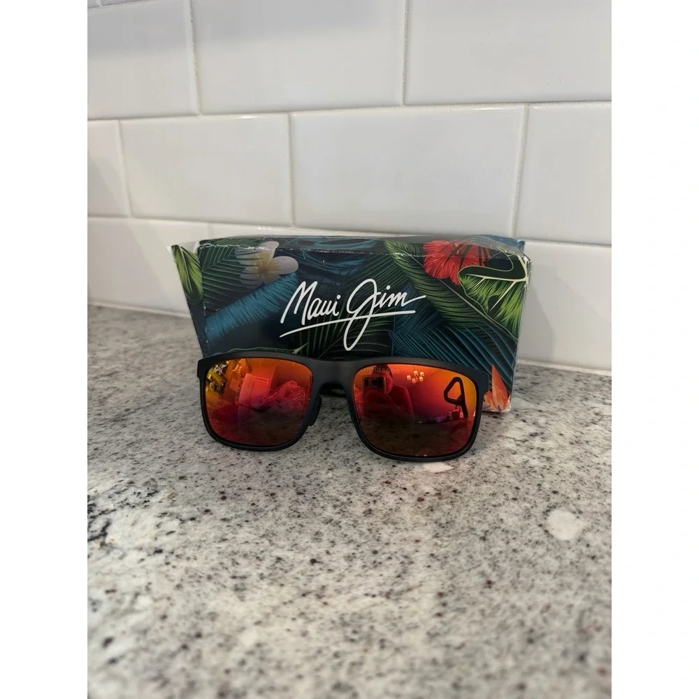 Maui Jim HUELO Sunglasses POLARIZED HCL Matte Black / Hawaii Lava RM449-02